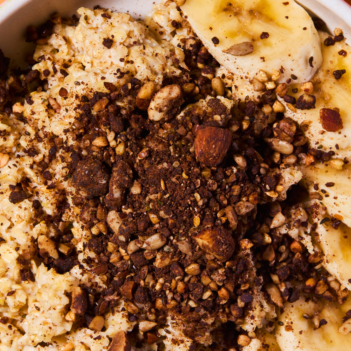 oatmeal porridge and banana with chocolatey punch your oats food topper