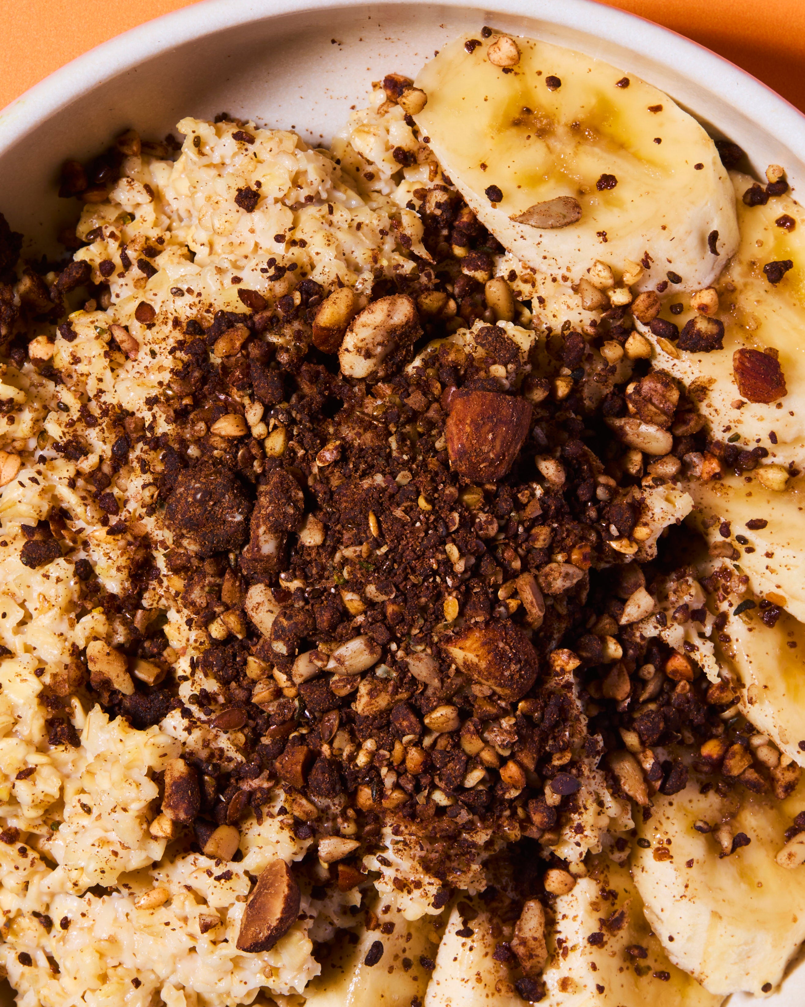 oatmeal porridge and banana with chocolatey punch your oats food topper