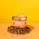 Punch Spicy Food Topper container with spices on a yellow background